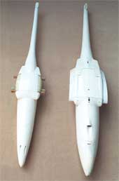 Fuselages of the ornithopter models EV7 and EV8